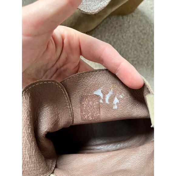 Serafini Etoile Shoes Italian Suede Wedge lace booties color Tan beige size 9 - Picture 11 of 11